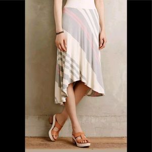 Anthropologie Bordeaux Striped Skirt with Pockets